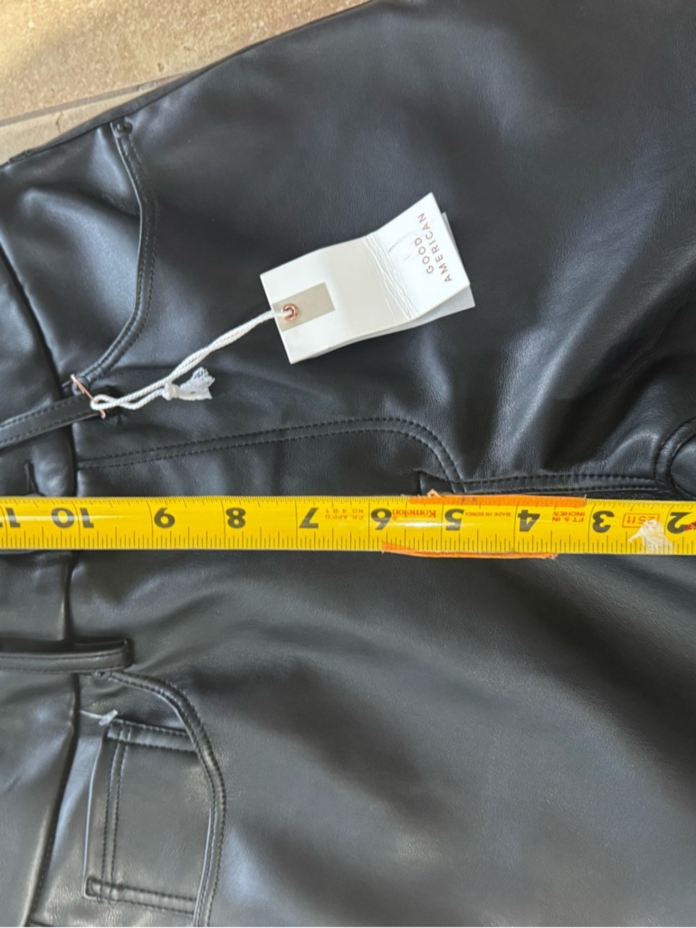 Good American "Good Icon" Faux Leather Pants in Black Size 28 - Picture 4 of 11